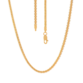 22k Yellow Gold Round Bismark Chain measuring 2mm width x 18 inch length